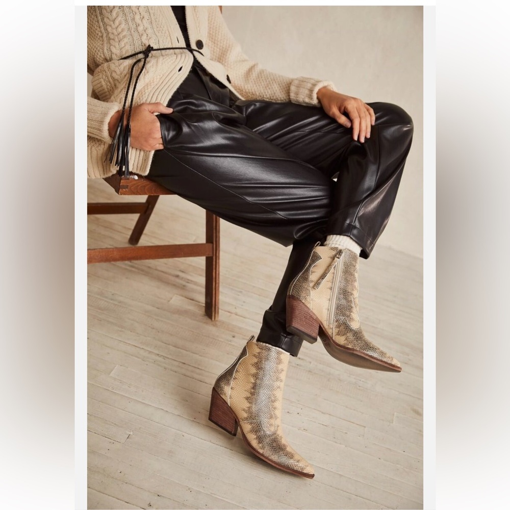Free People Tan and Brown Ankle Boots